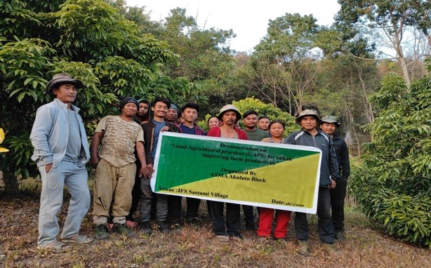 ATMA Akuluto block conducted demonstrations at Integrated Farm School, Sastami village on January 28. 